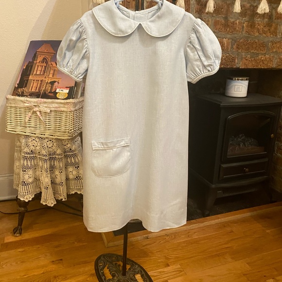 Vintage Cute As a Button Girls Linen Dress size 5 - Picture 10 of 16